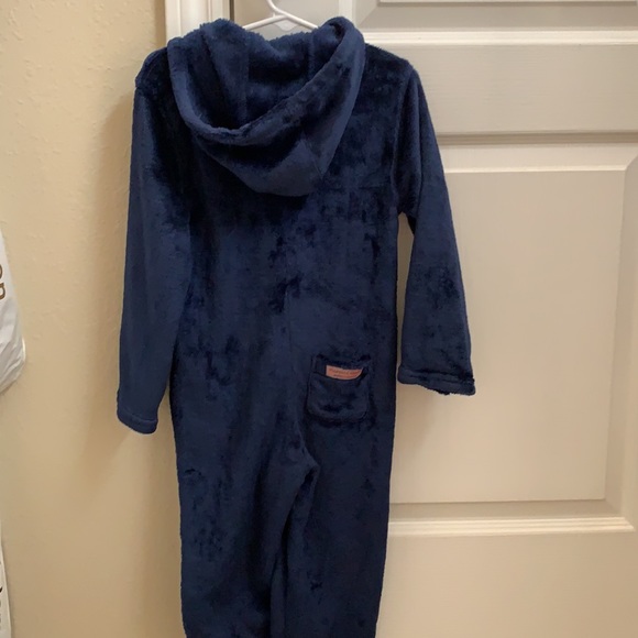 🟢 Vineyard Vines Fuzzy Union Suit PJ Navy one piece - Picture 5 of 7